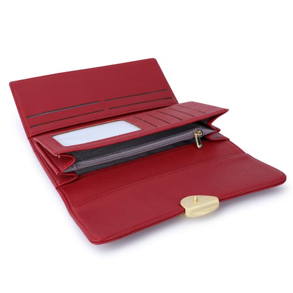 Kvinnors Trifold Plånbok Red