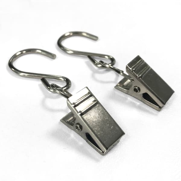 Gardinklämmor med S-Krokar, 20-pack Silver