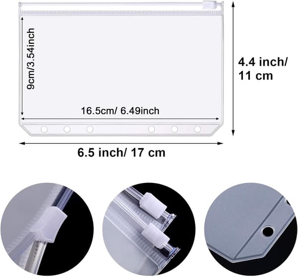 A6 PVC-lynlåslomme til 6-ringbind 30-pack
