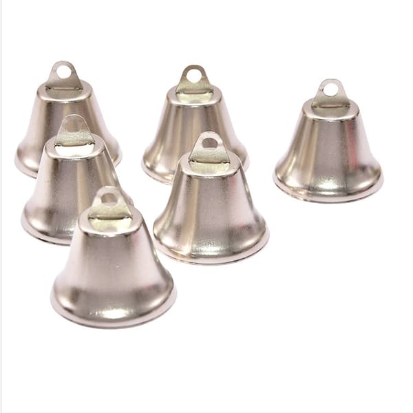 10-pack anti-förlorade klockor - silverfärgade metallklockor för husdjur 52mm