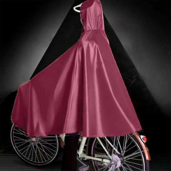 Vattentät regnponcho för cykel Red
