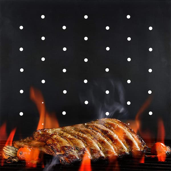 Grillmåtte med huller non-stick Sort 5-pak
