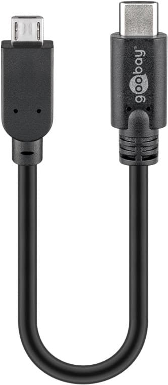 USB-C™ till Micro-B-kabel, OTG, 0,2 m, svart