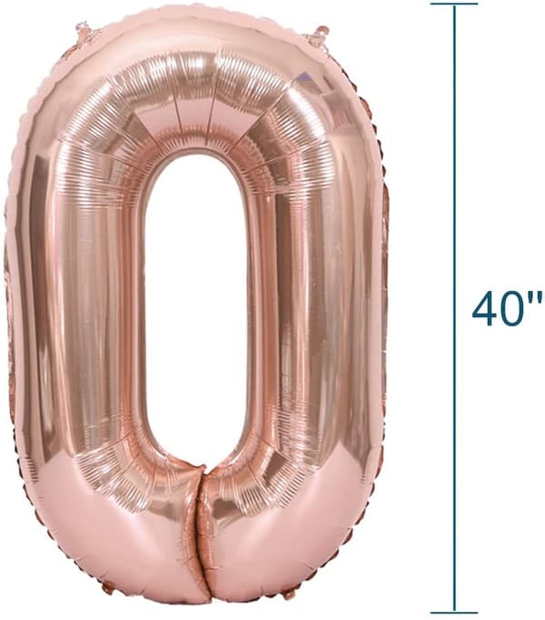 Nummerballon 102 cm, nummer 0 - Pink