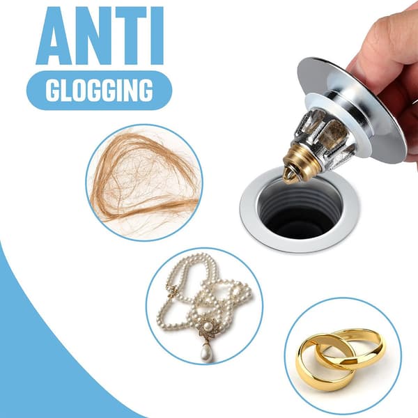 Pop-Up-avløpsstopper for baderomsvask Silver