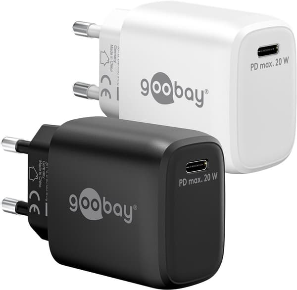 USB-C™ PD GaN hurtiglader (20W) svart
