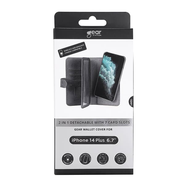 Wallet 2-i-1 7 Kortrom MagSeries Sort - iPhone 14 Plus