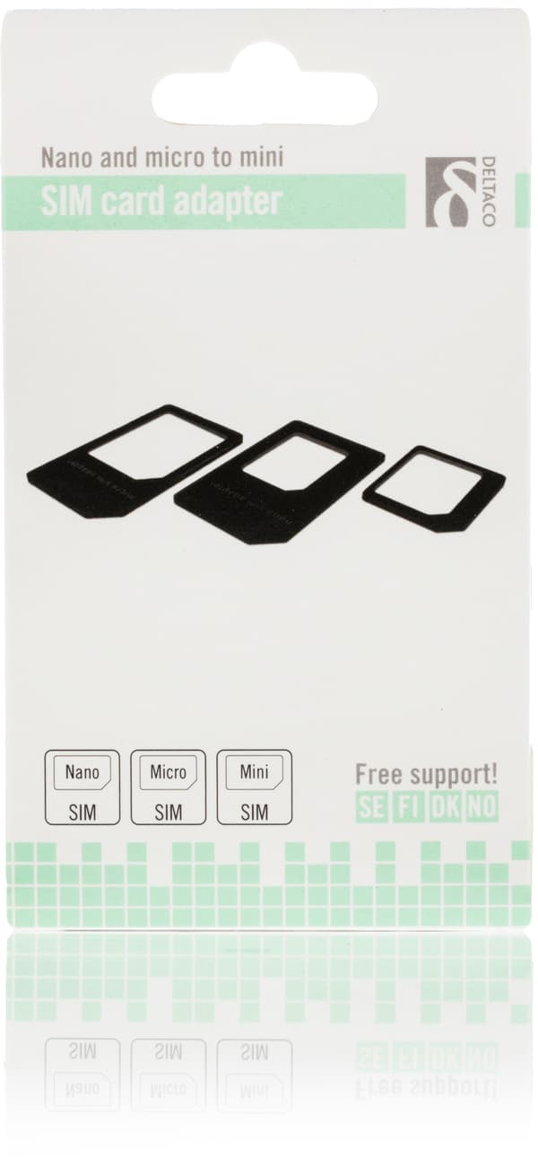 SIM card adapter for micro/mini/nano SIM, black