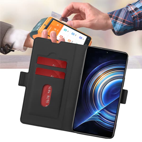 Beskyttende PU-læderetui til Redmi Note 14 Pro/Pro+ (Global) - Sort