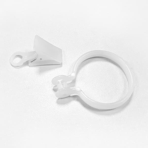 Gardinringar med Klämmor, 10-pack White