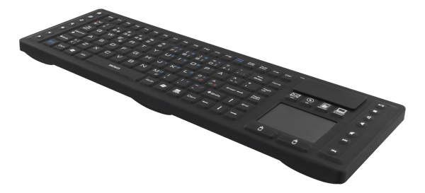Wireless Keyboard w/ touchpad, silicone, IP65, 2,4 GHz,black