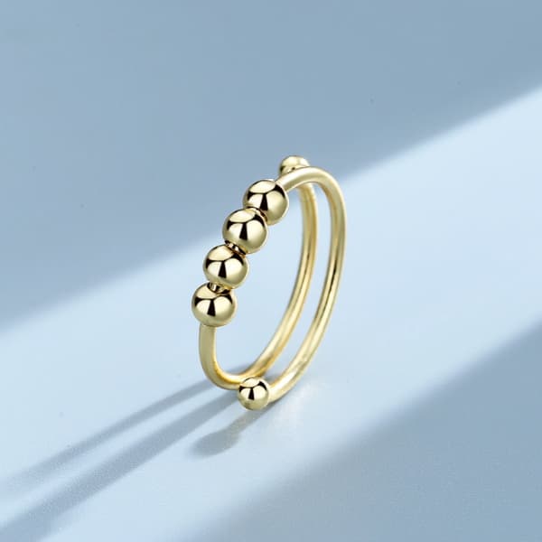 Anti-stressring justerbar koppar silver Gold