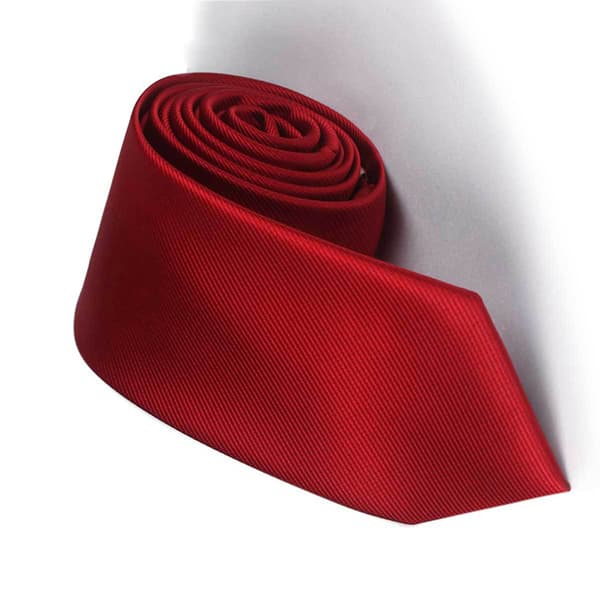 Klassisk slips i polyestersilke DarkRed