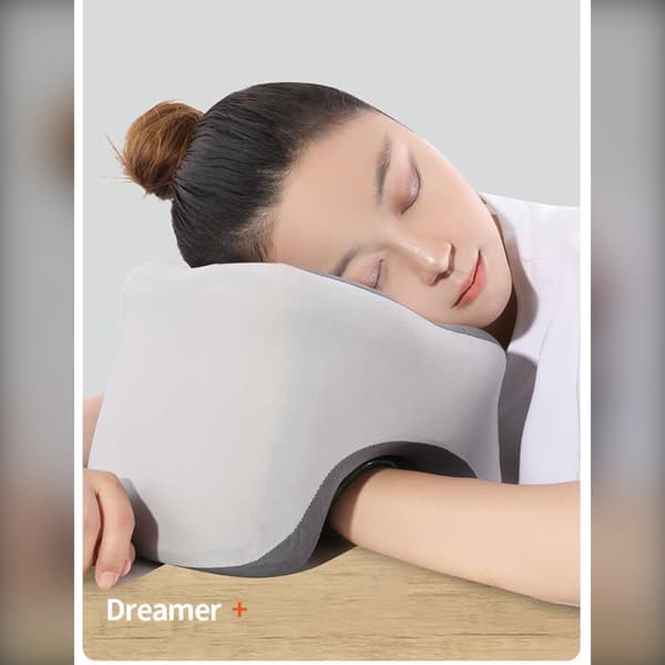 Ergonomisk kontor lur pude - Multifunktionel memory foam sovepude til skrivebord, ideel til DK kunder Grey