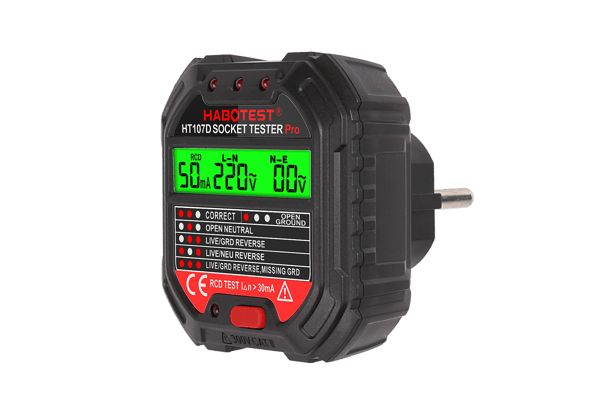 Sokkeltester med digitalt display Habotest HT107D