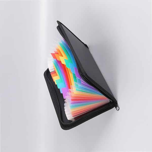 Rainbow Edge Zippered Expanding File Folder - A6-storlek