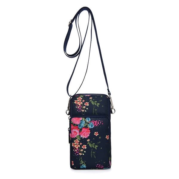 Multifunksjonell veske til mobil og tilbehør med justerbar stropp Rose flower Pattern