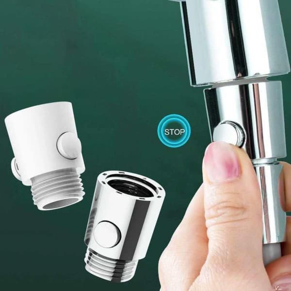 One-Touch duschavstängningskoppling (2-pack) — Silver ABS snabb avstängningsadapter