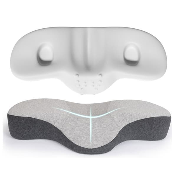 Frogkudde med grått överdrag - Ergonomisk nackstödskudde