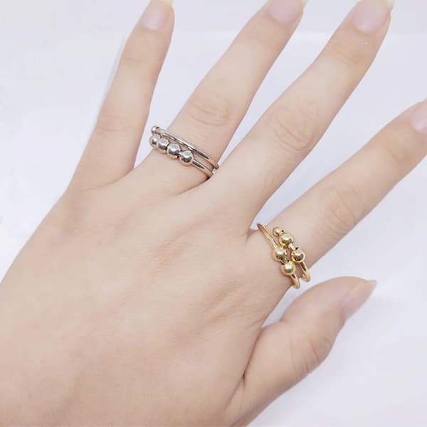 Anti-stressring justerbar koppar silver Gold