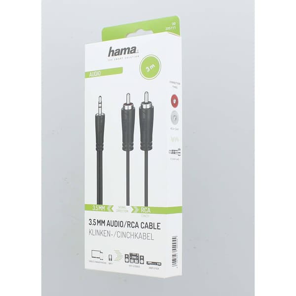 Lydkabel 3,5-2x RCA Svart 3,0m