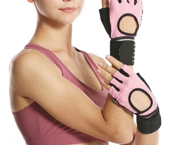 Träningshandskar med handledsstöd Pink M