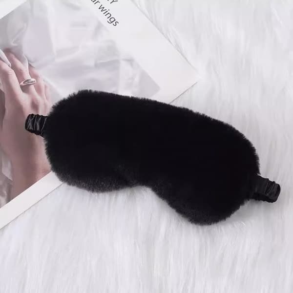 ögonmask sova/Sömnmask imitationssilke Black