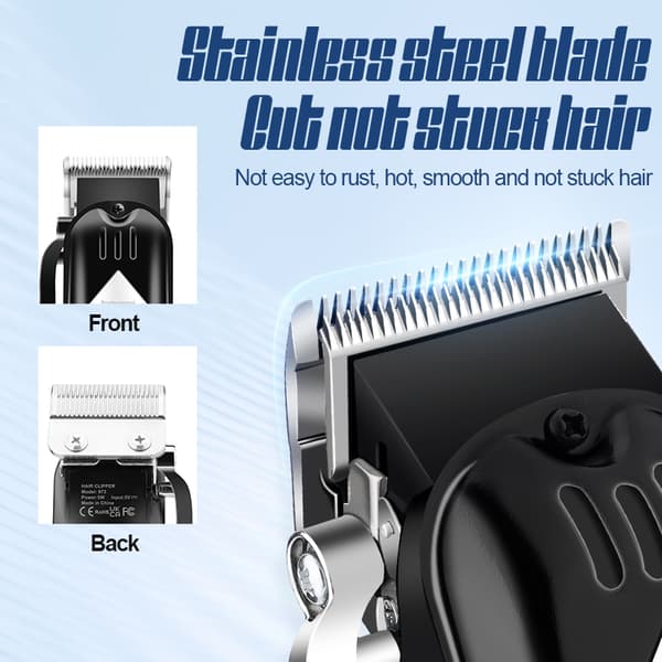 Professionell hårklippare och skäggtrimmer Set Black