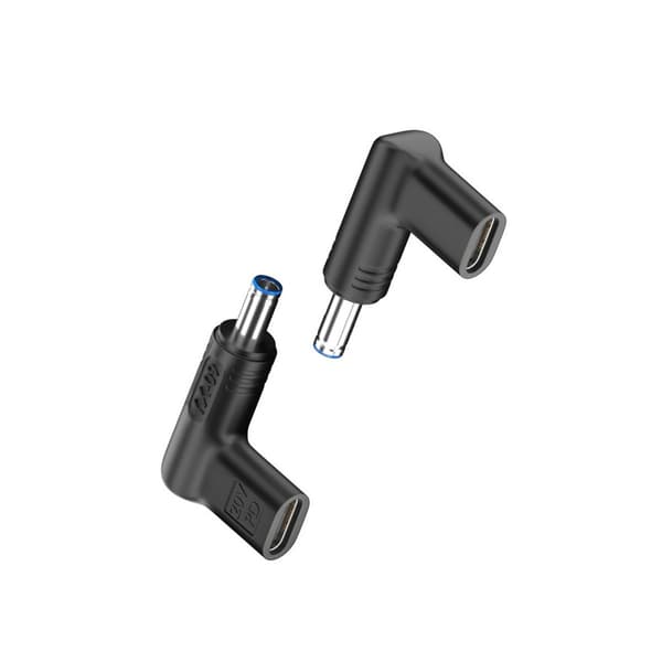 2-pak USB-C hun til 4,5x3,0 mm han 20V vinklet PD-triggeradapter, 100W, kompatibel med bærbare computere