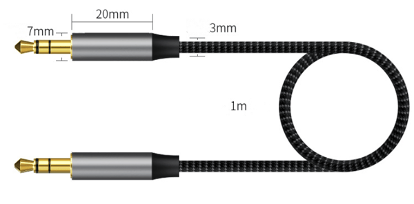 3,5 mm lydkabel til AUX tilslutning Black 1 m