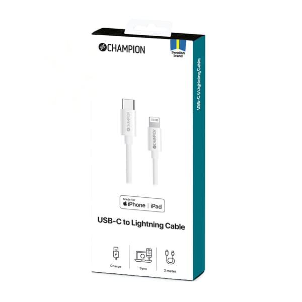 USB-C til Lightning-kabel 2m hvid