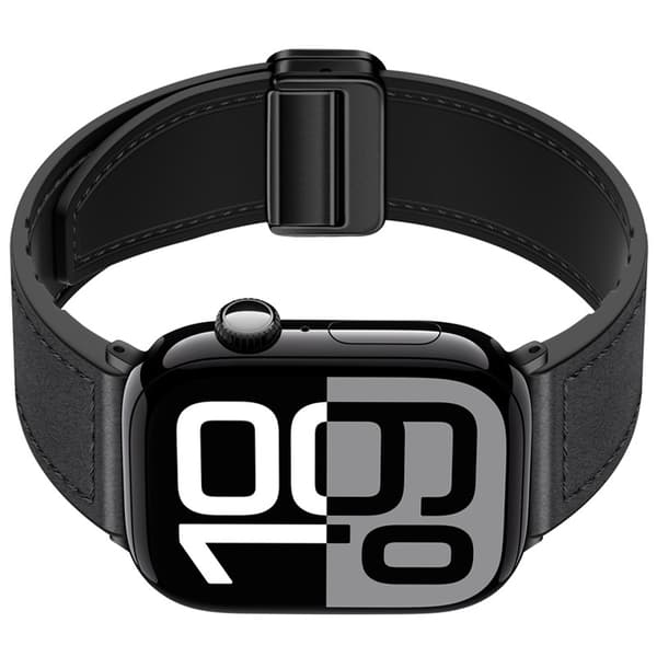 Ægte læder magnetisk Apple Watch-rem Black L