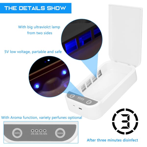 Multifunksjonell UV Sterilisatorboks med Doble USB-Ladeportar White
