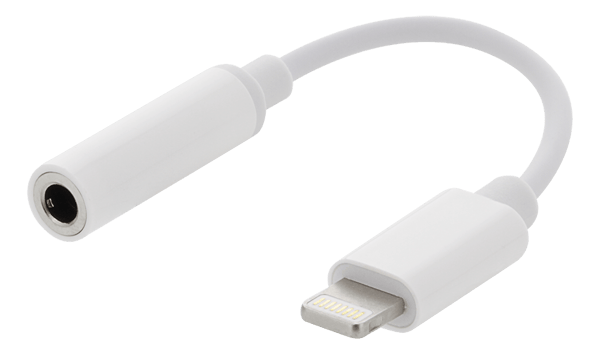 Lightning to 3.5 mm audio adapter, cable length 45 mm, white
