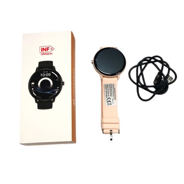 Smartwatch med EKG, pulsmåler, blodtryksmåler, søvntracker og skridttæller Pink