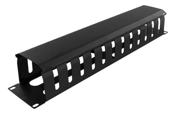 19" cable management, metal, finger duct feedthrough, 2U