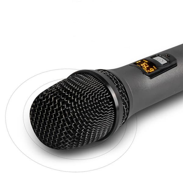 2 trådløse mikrofoner Bluetooth Reverb med Android-portkabel Black