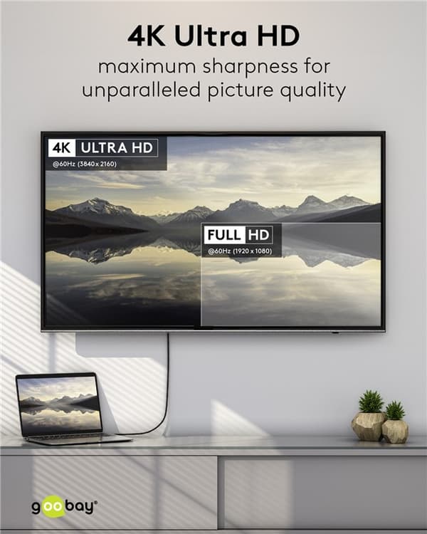 DisplayPort™ til HDMI™-kabel, 4K ved 60 Hz