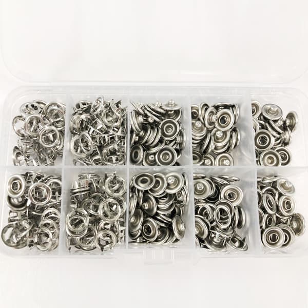 Tryckknappar med verktyg 100 st 9,5 mm Silver