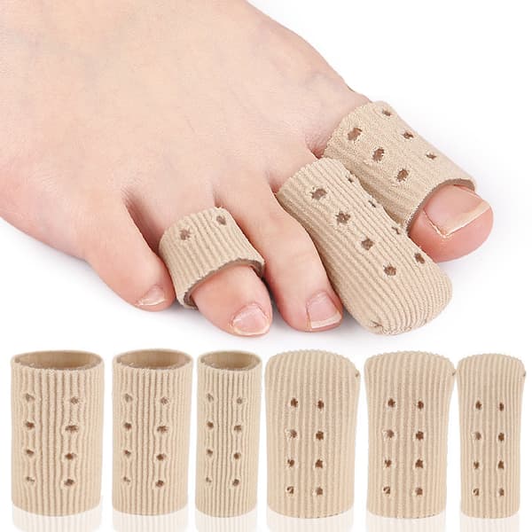 Fiber Tåskydd med Hål, 5-pack - Mjukt SEBS Material för Skydd och Komfort Model 6