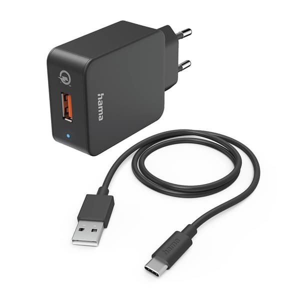 Lader 220V med USB-C Cable Qualcomm 19.5W Svart