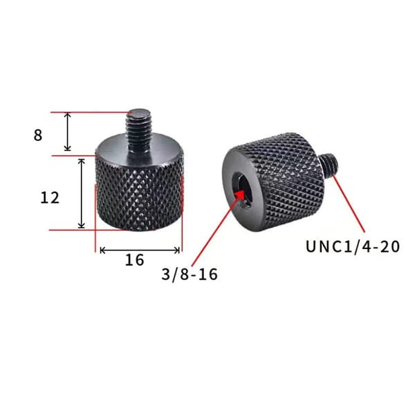 Adapter 1/4" til M10 til stativer og kameraer - 5-pak 3/8-16