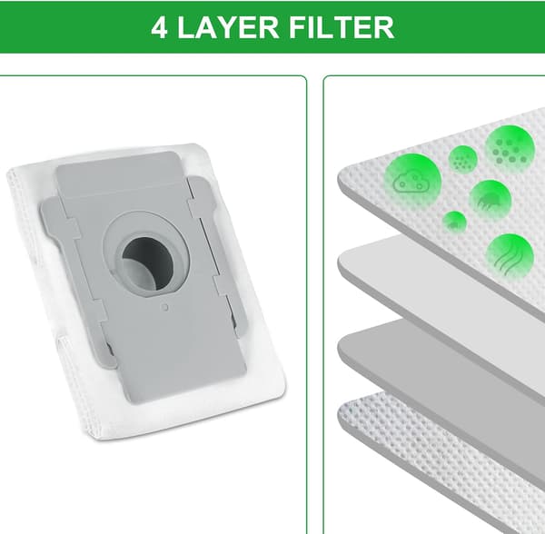 6-pack dammsugarpåsar iRobot Roomba  i7 i7+ i7+ E5 E6 S9 S9+