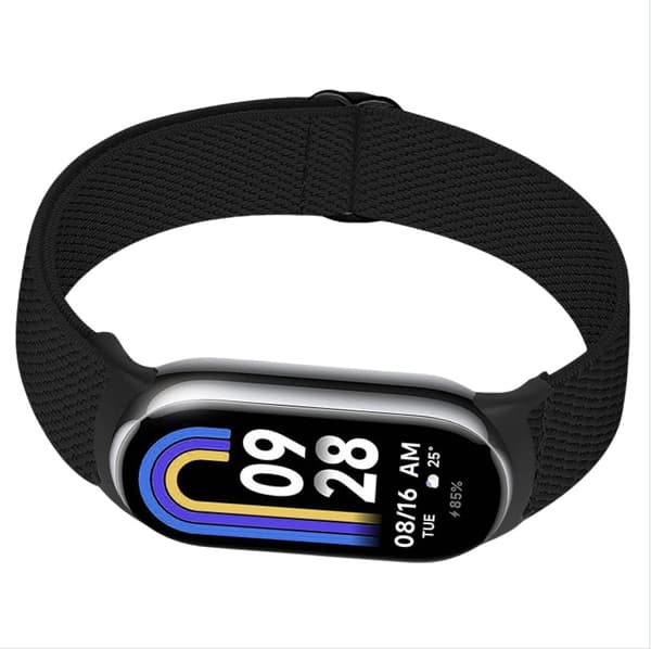Elastisk nylon urrem til Xiaomi 8/9 (14mm) Black