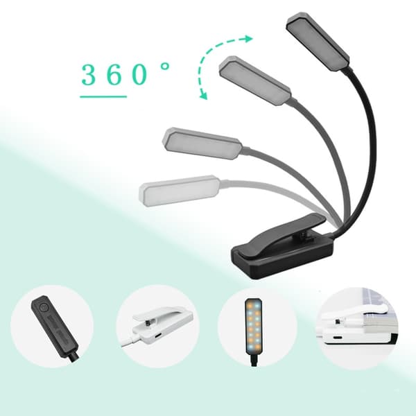 Bokklemmelys - 16 LED-leselys Black