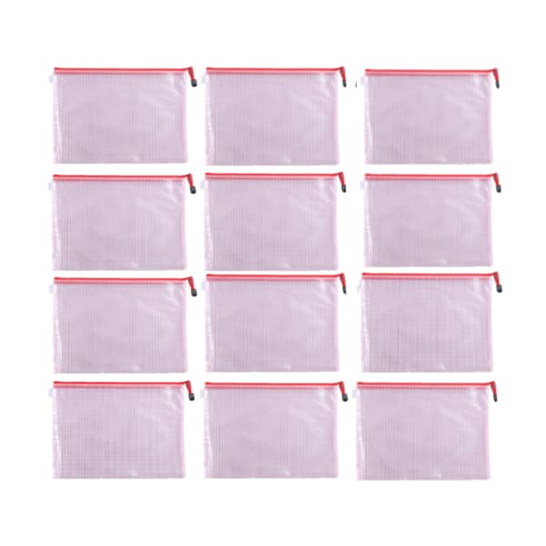 A4 dokumentpåsar plastfickor 12-pack Red