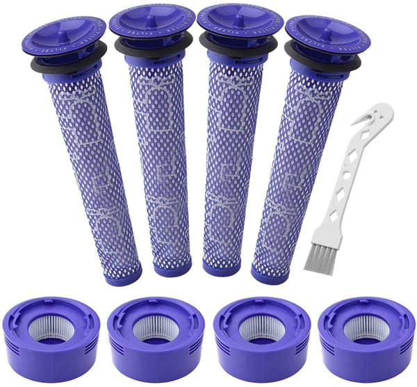 For- og etterfilter til Dyson V7/8 4+4 stk Blå