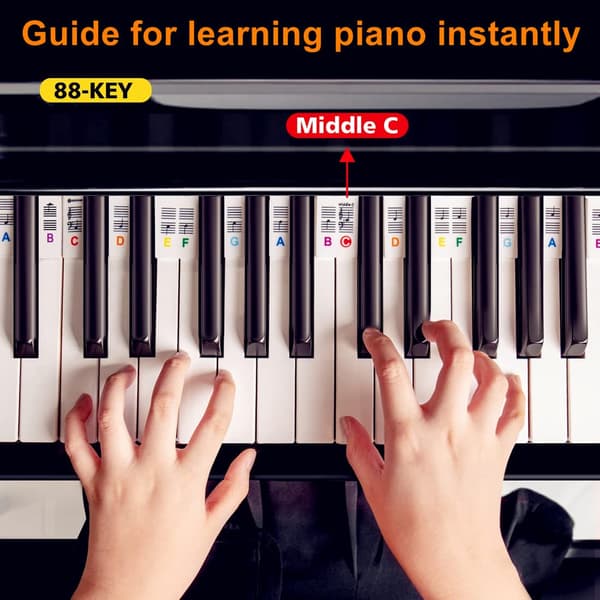 Avtakbart selvlysende klaviatur Note Label 88 Key White
