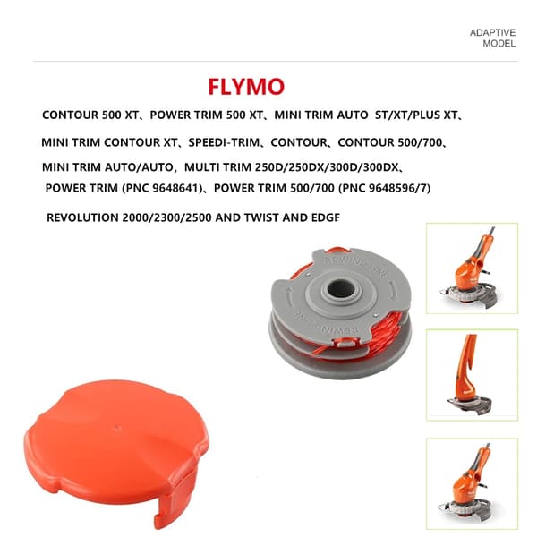 Udskiftning af trimmerspole og -snøre til Flymo FLY021 6 spools
