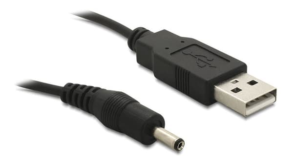 USB power cable USB 2.0 Type A ma DC 3.5x1.35mm 1.5m black